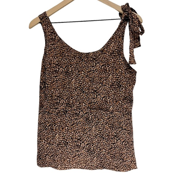 Gap Womens Sleeveless Cheetah Print Top Size S Tie Shoulder - Picture 2 of 8